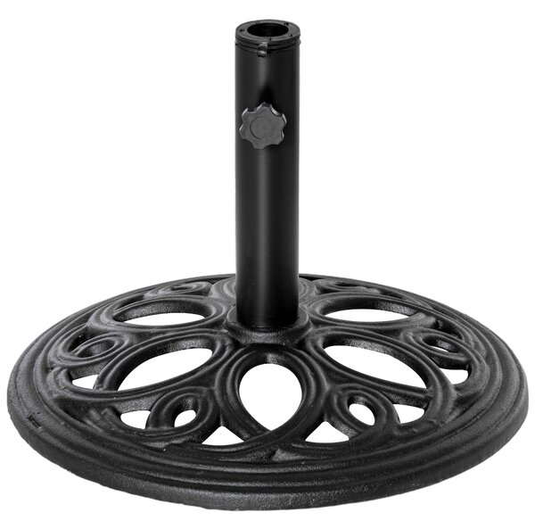 Kulatý základ slunečníku Outsunny 11,5 kg, venkovní kovový stojan na slunečníky pro průměr 38 a 48 mm, základna pro zahradní terasu, Ø 45 x 33,5 cm, Č