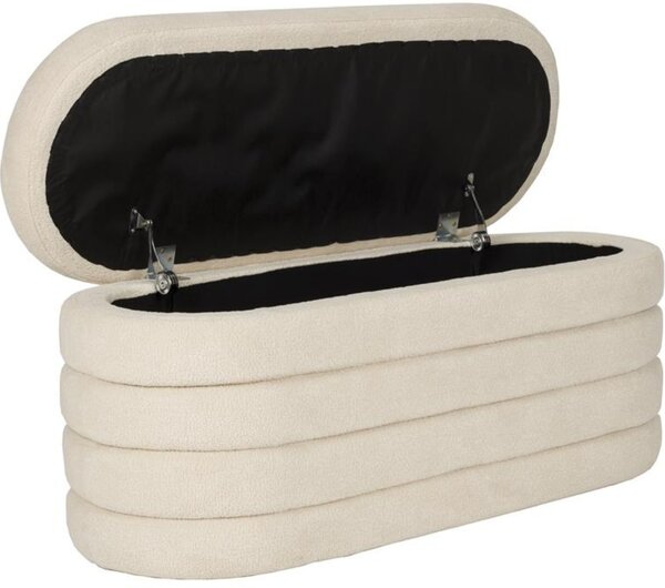 Housecraft Living Béžová čalouněná lavice Zuma 114 cm s úložným prostorem