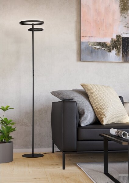 Eglo 901974 - LED Stm. stojací lampa CASTELPOTO LED/16W/230V + LED/12W černá