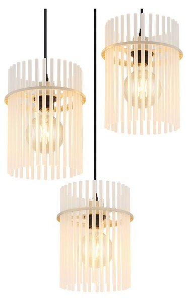 Závěsné svítidlo 3x E27 piesková IP20 GLOBO lighting GORLEY 15698-3HRB