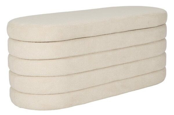 Housecraft Living Béžová čalouněná lavice Zuma 114 cm s úložným prostorem