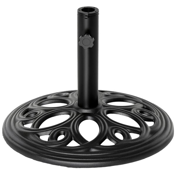 Kulatý základ slunečníku Outsunny 11,5 kg, venkovní kovový stojan na slunečníky pro průměr 38 a 48 mm, základna pro zahradní terasu, Ø 45 x 33,5 cm, Č