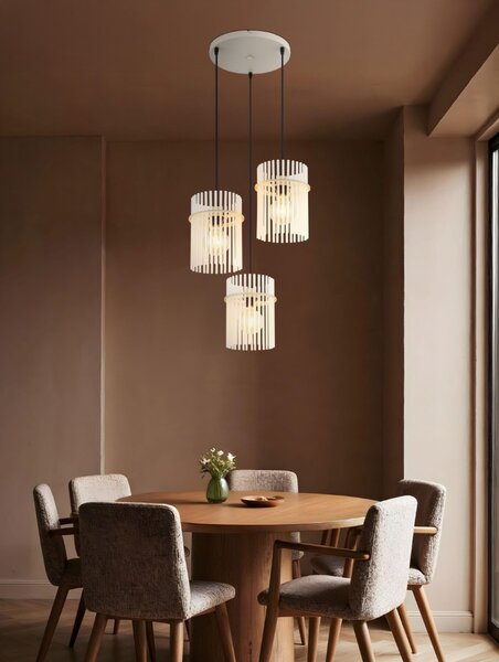 Závěsné svítidlo 3x E27 piesková IP20 GLOBO lighting GORLEY 15698-3HRB