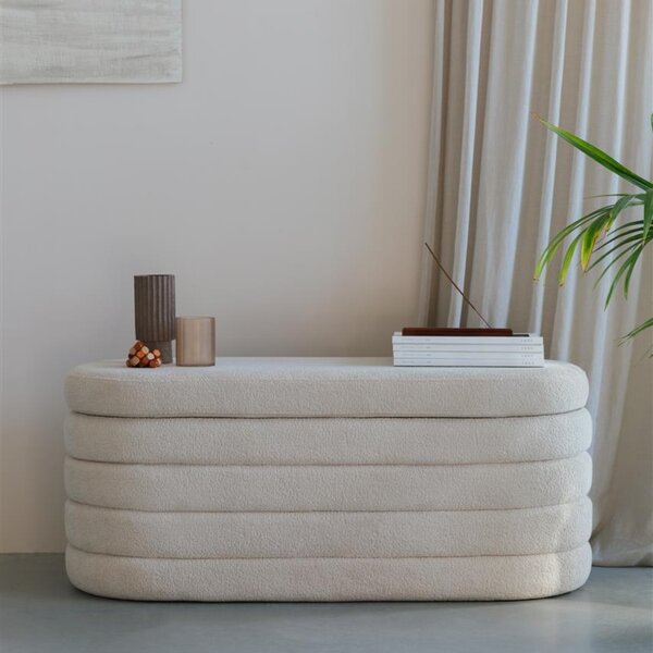 Housecraft Living Béžová čalouněná lavice Zuma 114 cm s úložným prostorem