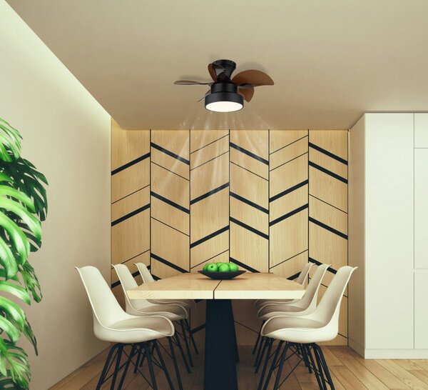 Stropní ventilátor se světlem LED 3000 / 4500 / 6000K čierna matná IP20 GLOBO lighting KARI 03670 časovač