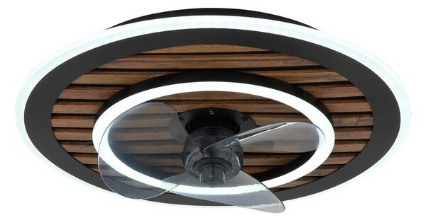 Stropní ventilátor se světlem LED 2700–6000K čierna, opálová IP20 GLOBO lighting TREVINO 03668 časovač