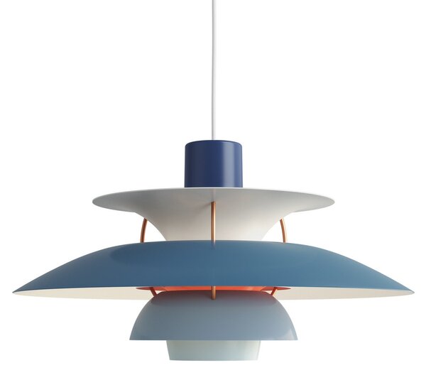 Závěsná svítidlo Louis Poulsen, PH 5, stmívatelné, Modrá, Obývací pokoj, Kov, Design