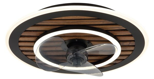 Stropní ventilátor se světlem LED 2700–6000K čierna, opálová IP20 GLOBO lighting TREVINO 03668 časovač