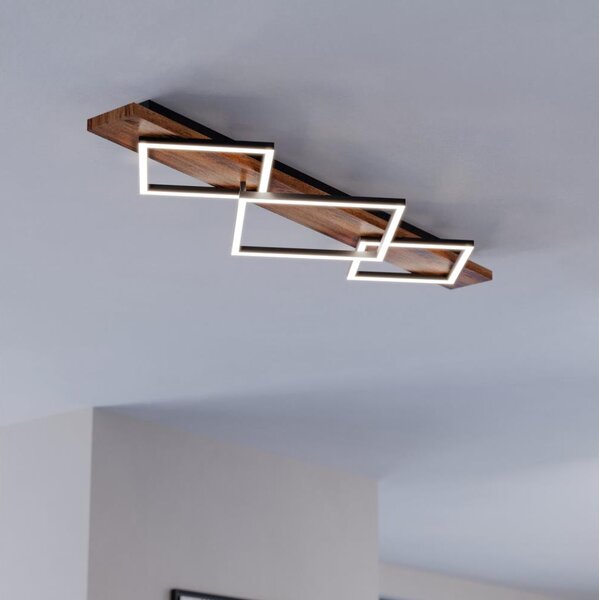 Eglo 901936 - LED Stropní svítidlo BOYA 2xLED/13W/230V + LED/16W černá/hnědá