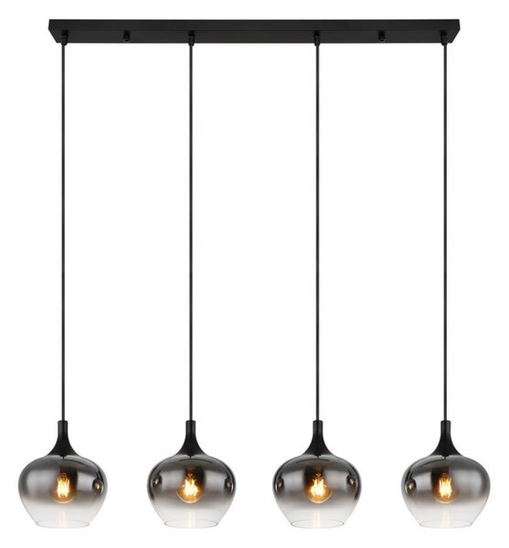 Závěsné svítidlo 4x E27 čierna, dymová IP20 GLOBO lighting MAXY 15548-4H