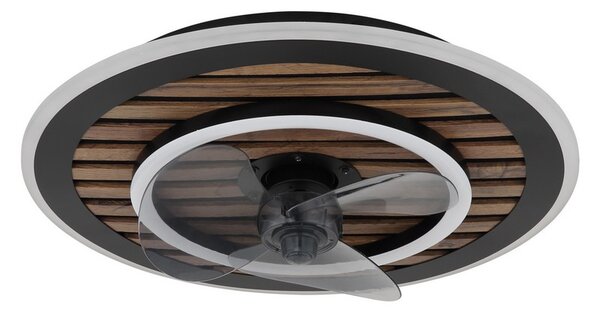 Stropní ventilátor se světlem LED 2700–6000K čierna, opálová IP20 GLOBO lighting TREVINO 03668 časovač