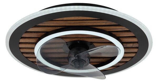 Stropní ventilátor se světlem LED 2700–6000K čierna, opálová IP20 GLOBO lighting TREVINO 03668 časovač