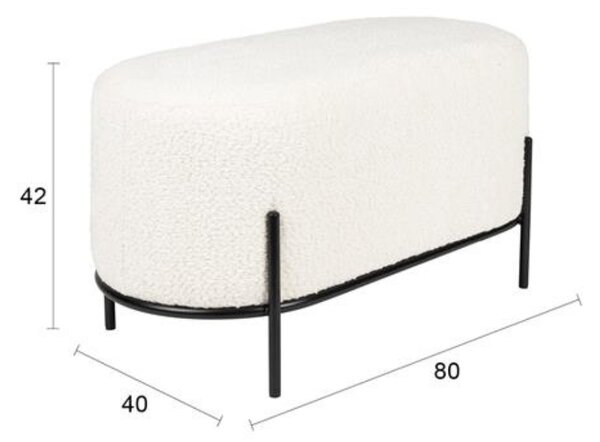 Housecraft Living Bílý bouclé taburet Boz 80 x 40 cm