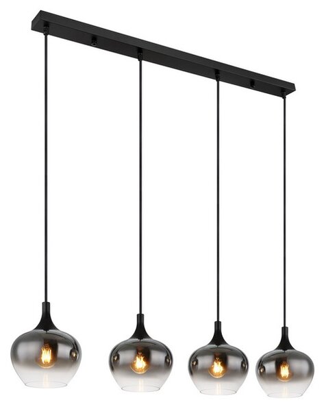Závěsné svítidlo 4x E27 čierna, dymová IP20 GLOBO lighting MAXY 15548-4H