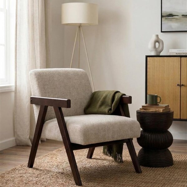 Housecraft Living Béžové čalouněné lounge křeslo Panadero s tmavou podnoží