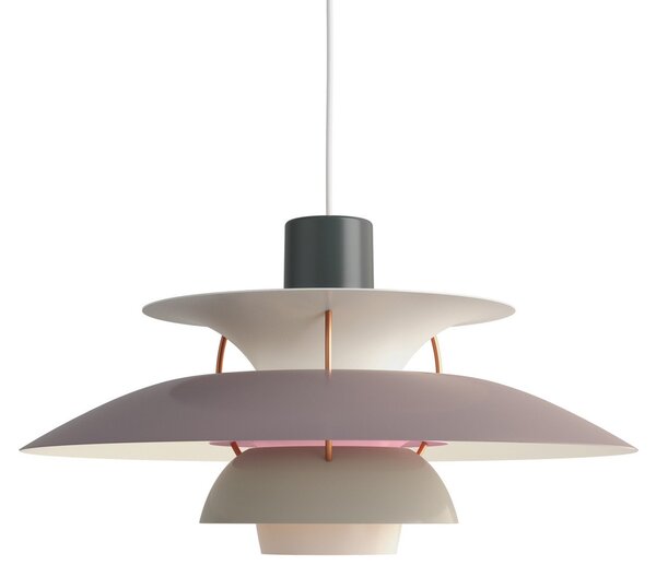 Závěsná svítidlo Louis Poulsen, PH 5, stmívatelné, Šedá, Obývací pokoj, Kov, Design