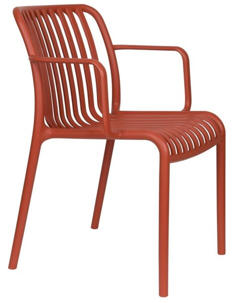 Housecraft Living Terakotová plastová zahradní židle Mante s područkami