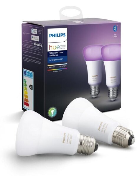 SADA 2x LED Stmívatelná žárovka Philips Hue White And Color Ambiance E27/9W/230V