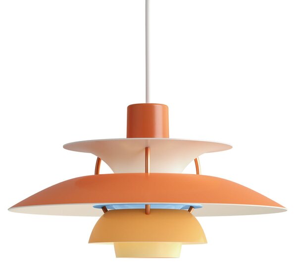 Závěsná svítidlo Louis Poulsen, PH 5 Mini, stmívatelné, Oranžová, Obývací pokoj, Kov, Design