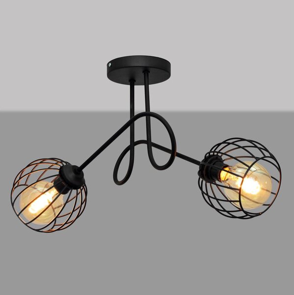 Přisazený lustr OXFORD 2xE27/15W/230V černá