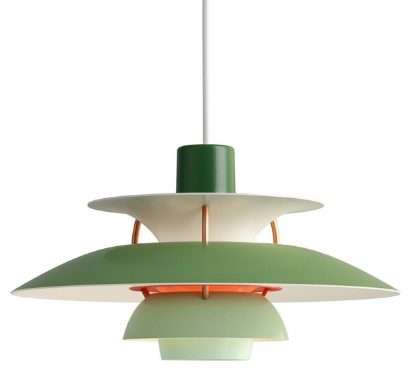 Závěsná svítidlo Louis Poulsen, PH 5 Mini, stmívatelné, Zelená, Obývací pokoj, Kov, Design