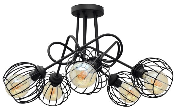 Přisazený lustr OXFORD 5xE27/15W/230V černá