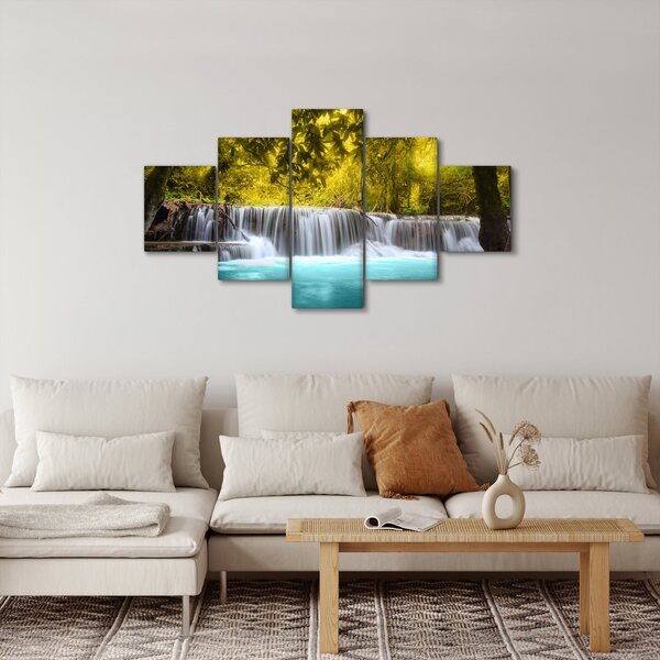 Obraz - Vodopád, s jasnými barvami (125x70 cm)