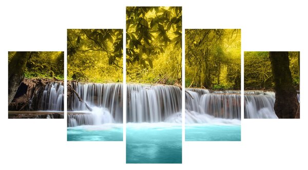 Obraz - Vodopád, s jasnými barvami (125x70 cm)