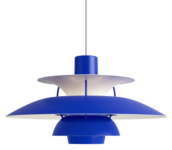 Závěsná svítidlo Louis Poulsen, PH 5, stmívatelné, Modrá, Obývací pokoj, Kov, Design