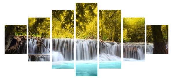 Obraz - Vodopád, s jasnými barvami (210x100 cm)