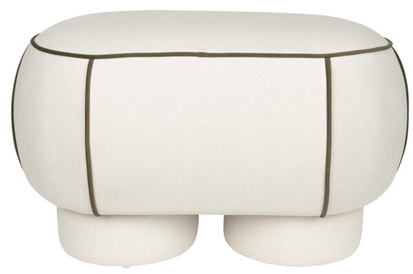 White Label Bílá čalouněná lavice MARINA 78 cm