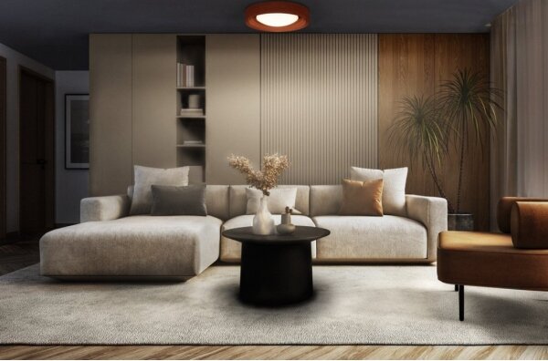 Osram-LED Stm stropní svítidlo ORBIS CONCRETE LED/24,5W/230V pr.50cm hnědá/beton