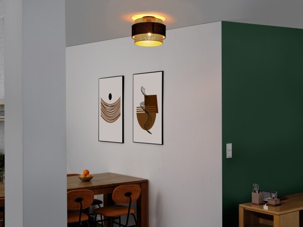 Osram - Stropní svítidlo DECOR HORNET 1xE27/10W/230V pr. 30 cm černá/zlatá