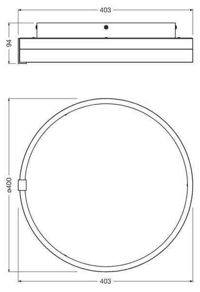 Osram - LED Stropní svítidlo DECOR CIRCLE LED/25W/230V pr. 40 cm černá/bílá
