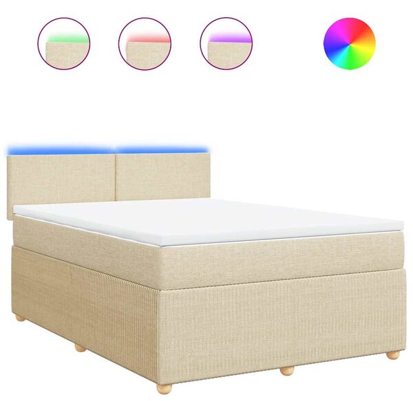 Box spring postel s matrací krémová 140x190 cm textil 3289749