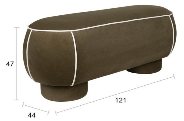 White Label Zelená čalouněná lavice MARINA 121 cm