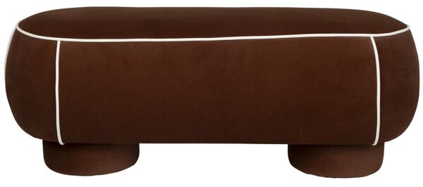 White Label Tmavě červená čalouněná lavice MARINA 121 cm