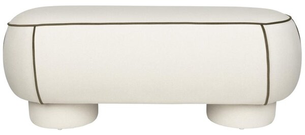 White Label Bílá čalouněná lavice MARINA 121 cm