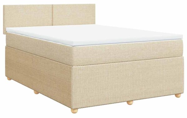 Box spring postel s matrací krémová 140x190 cm textil 3289749