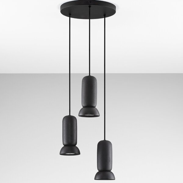 Nova Luce Černé keramické závěsné světlo Parlo 33 cm