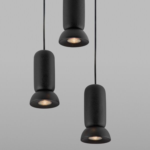 Nova Luce Černé keramické závěsné světlo Parlo 33 cm