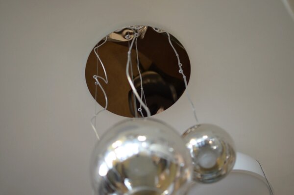 Industriální lustr Silver Ball 4 – Šedá