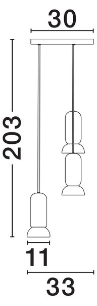 Nova Luce Černé keramické závěsné světlo Parlo 33 cm