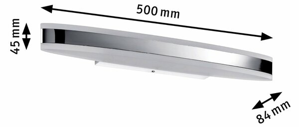 Paulmann nástěnné svítidlo Kuma LED 1x9W teplá bílá IP44 Chrom/Bílá 704.70 P 70470