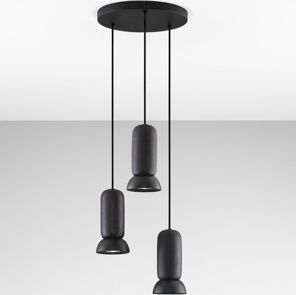 Nova Luce Černé keramické závěsné světlo Parlo 33 cm