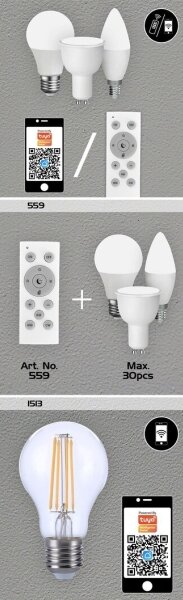 Rabalux 1980 - LED RGB Stmívatelná žárovka C37 E14/5W/230V Wi-Fi 3000-6500K
