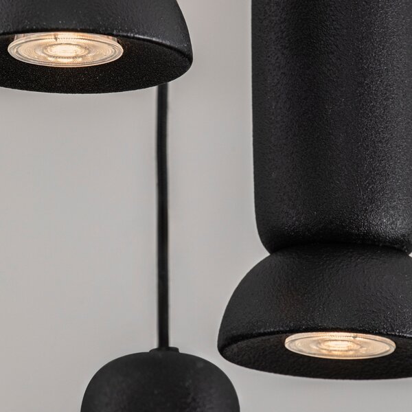 Nova Luce Černé keramické závěsné světlo Parlo 33 cm