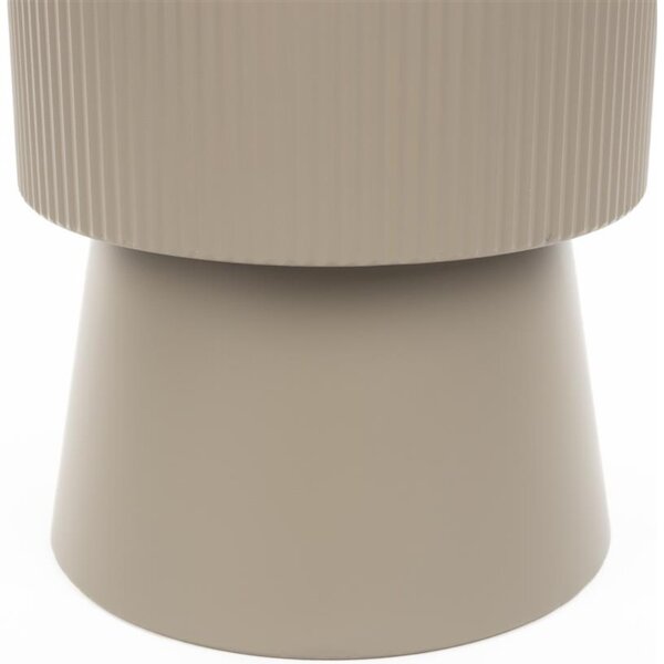 White Label Béžový skleněný odkládací stolek BRIAN ø 33 cm