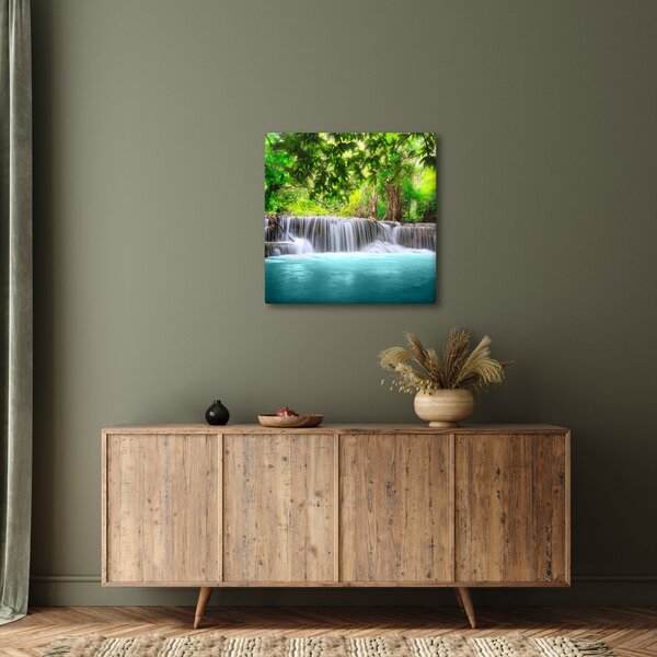 Obraz - Vodopád, tyrkysový (30x30 cm)