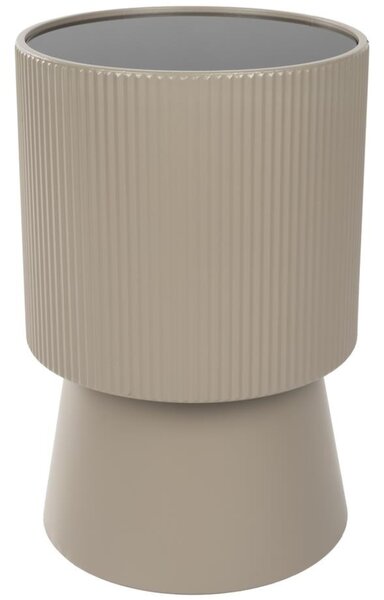 White Label Béžový skleněný odkládací stolek BRIAN ø 33 cm